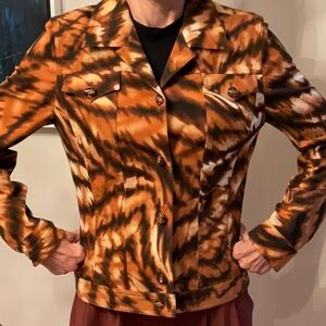 Authentic Vintage Escada animal print denim jacket